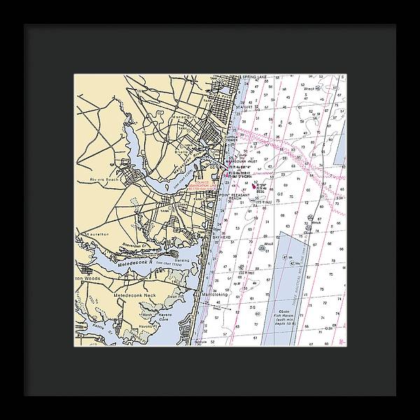 Spring Lake To Mantaloking-new Jersey Nautical Chart - Framed Print