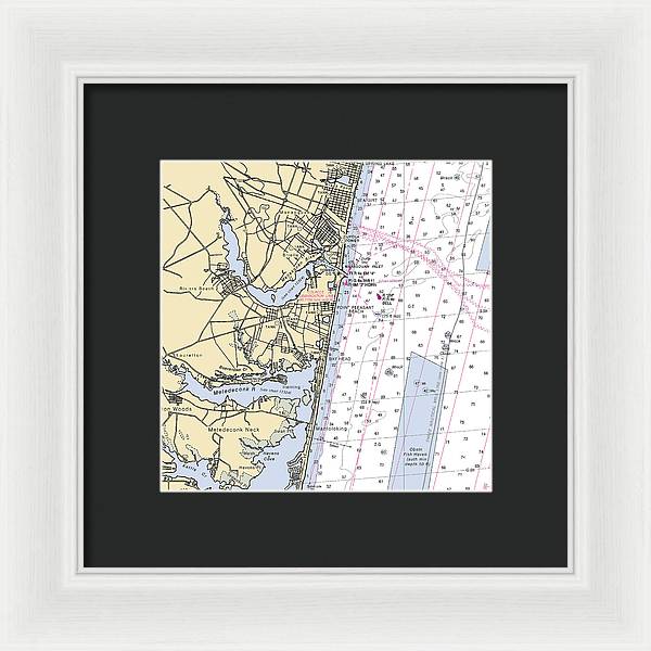 Spring Lake To Mantaloking-new Jersey Nautical Chart - Framed Print