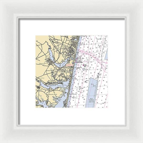 Spring Lake To Mantaloking-new Jersey Nautical Chart - Framed Print