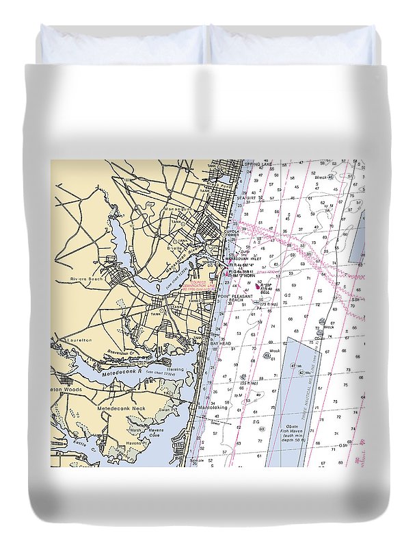 Spring Lake To Mantaloking-new Jersey Nautical Chart - Duvet Cover