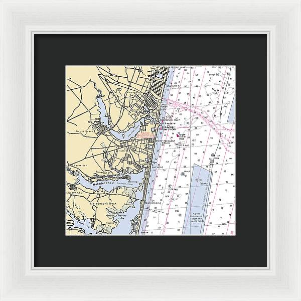 Spring Lake To Mantaloking-new Jersey Nautical Chart - Framed Print