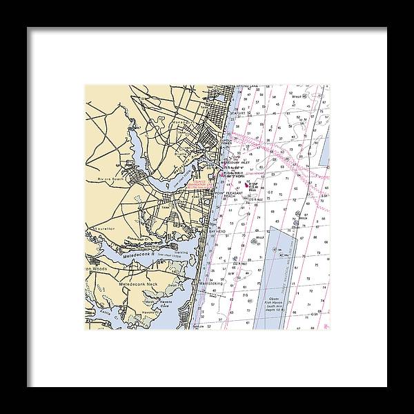 Spring Lake To Mantaloking-new Jersey Nautical Chart - Framed Print