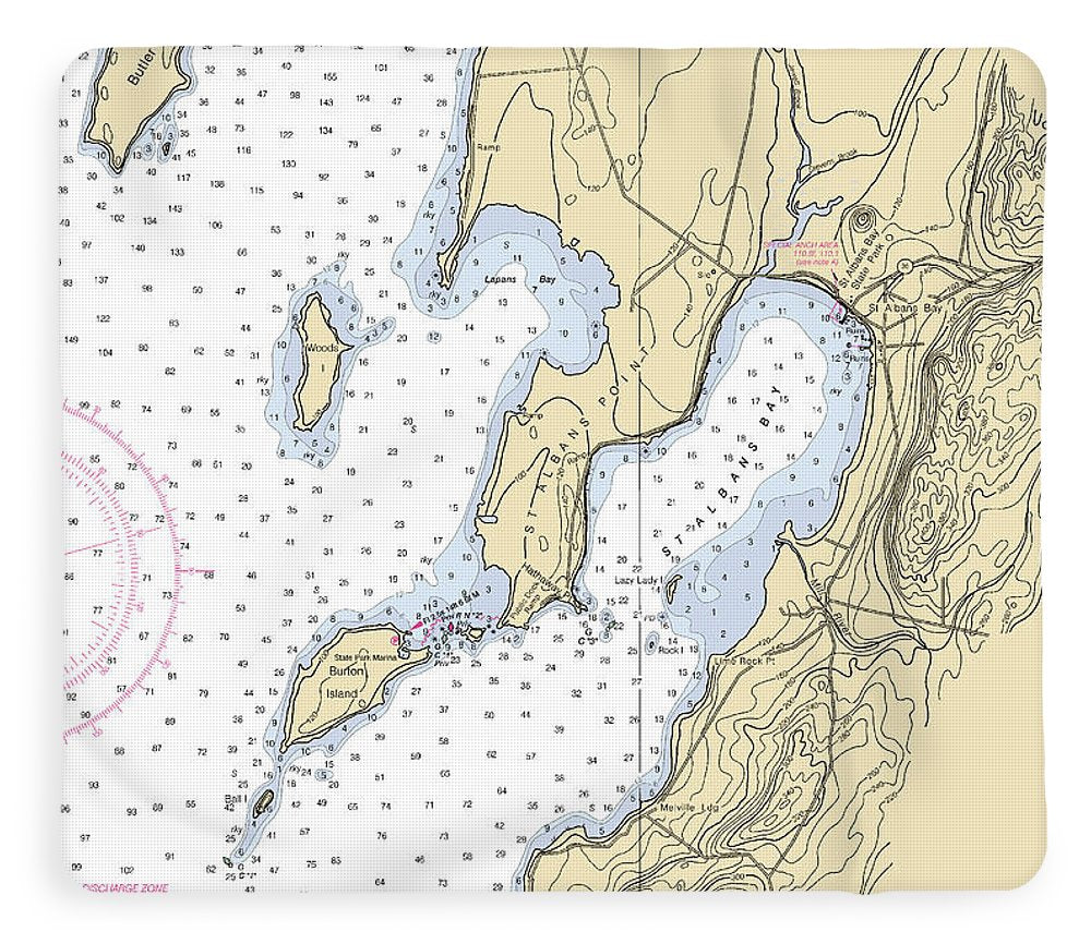 St Albans Bay-lake Champlain  Nautical Chart - Blanket