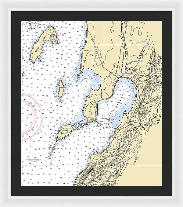 St Albans Bay-lake Champlain  Nautical Chart - Framed Print