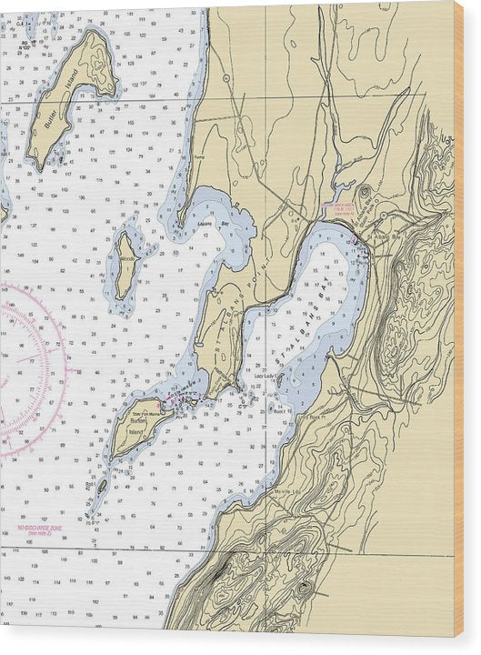 St Albans Bay-Lake Champlain  Nautical Chart Wood Print