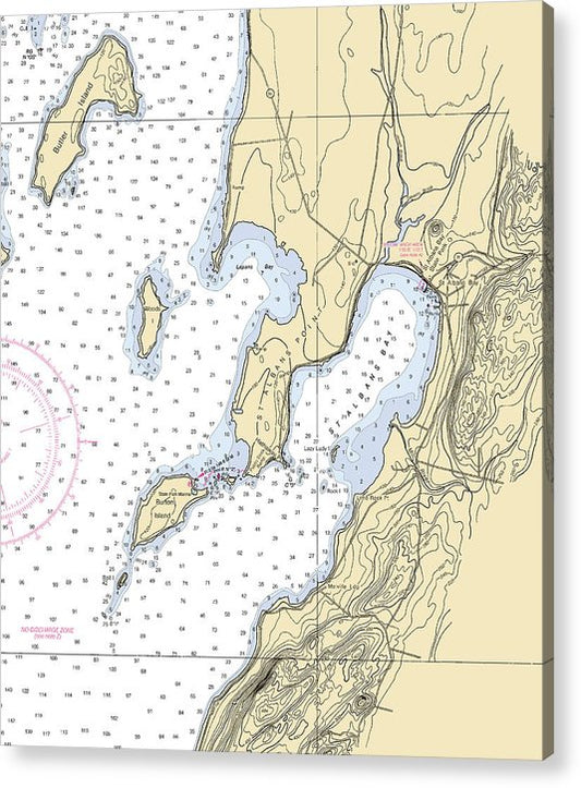 St Albans Bay-Lake Champlain  Nautical Chart  Acrylic Print