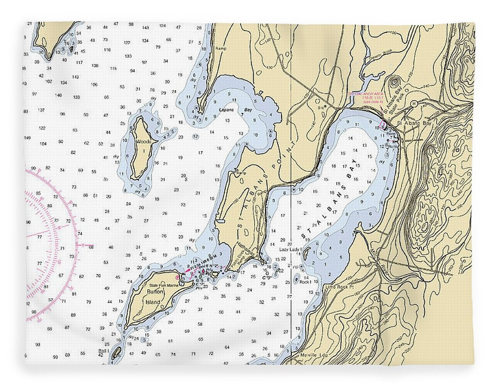 St Albans Bay-lake Champlain  Nautical Chart - Blanket