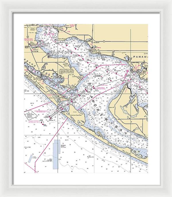 St Andrew Bay-florida Nautical Chart - Framed Print