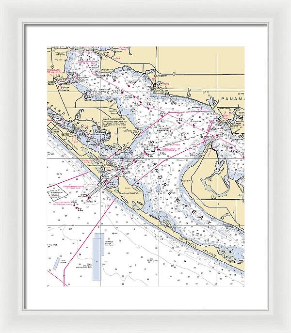 St Andrew Bay-florida Nautical Chart - Framed Print