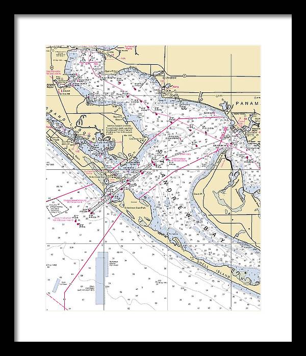 St Andrew Bay-florida Nautical Chart - Framed Print