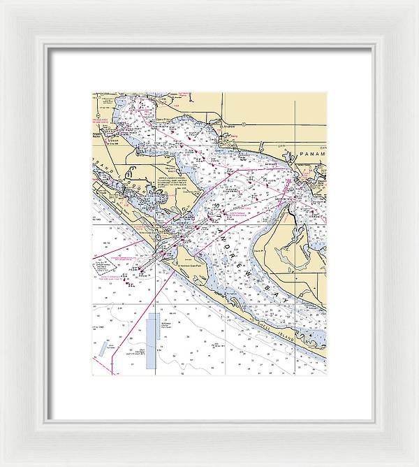 St Andrew Bay-florida Nautical Chart - Framed Print