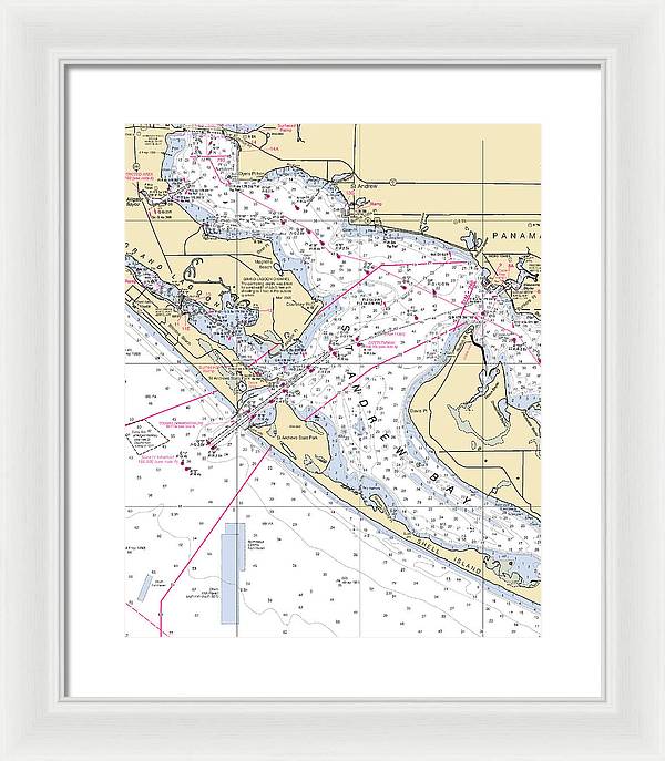 St Andrew Bay-florida Nautical Chart - Framed Print