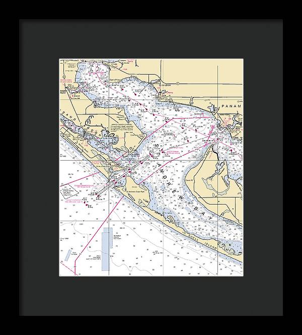 St Andrew Bay-florida Nautical Chart - Framed Print