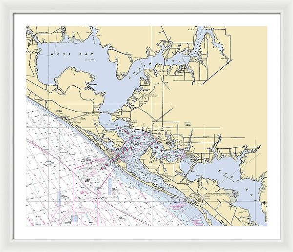 St-andrews-bay -florida Nautical Chart _v6 - Framed Print