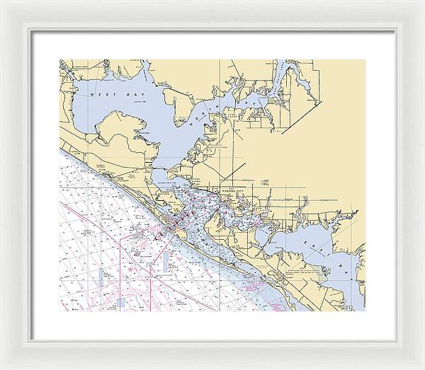 St-andrews-bay -florida Nautical Chart _v6 - Framed Print