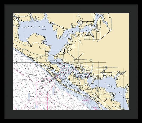 St-andrews-bay -florida Nautical Chart _v6 - Framed Print