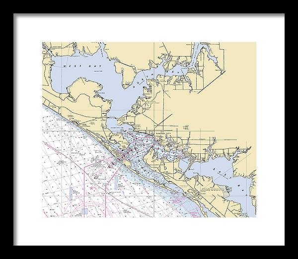 St-andrews-bay -florida Nautical Chart _v6 - Framed Print