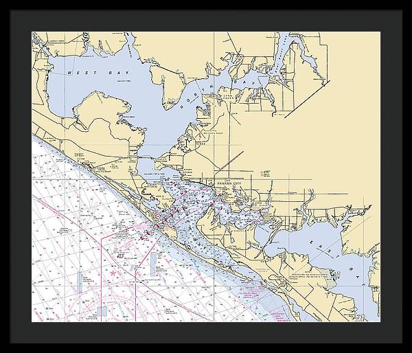 St-andrews-bay -florida Nautical Chart _v6 - Framed Print