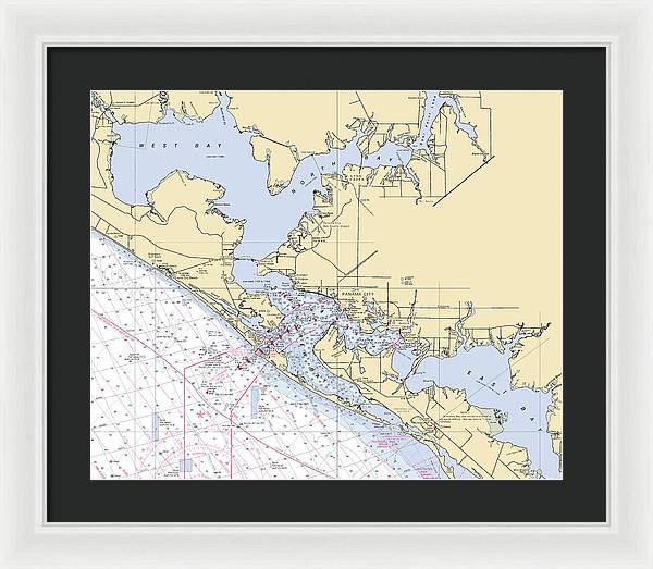 St-andrews-bay -florida Nautical Chart _v6 - Framed Print