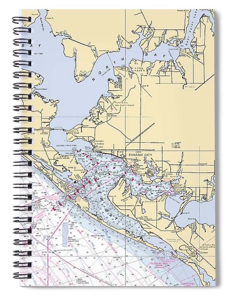 St Andrews Bay  Florida Nautical Chart _V6 Spiral Notebook