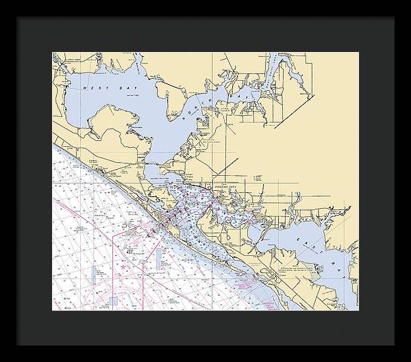 St-andrews-bay -florida Nautical Chart _v6 - Framed Print