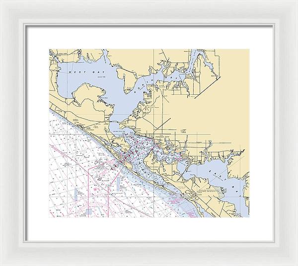 St-andrews-bay -florida Nautical Chart _v6 - Framed Print