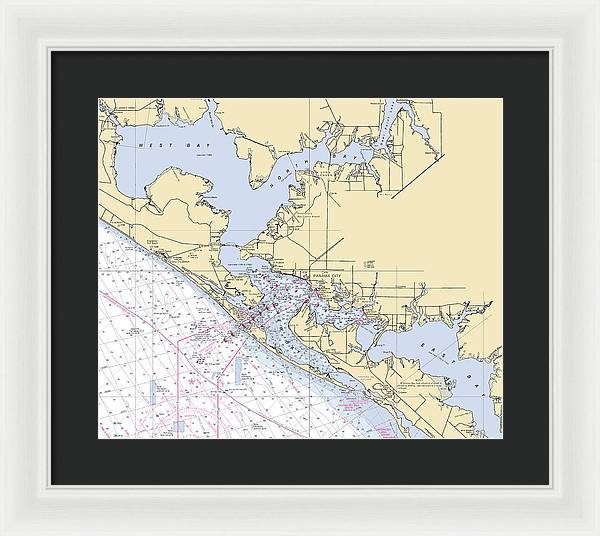 St-andrews-bay -florida Nautical Chart _v6 - Framed Print