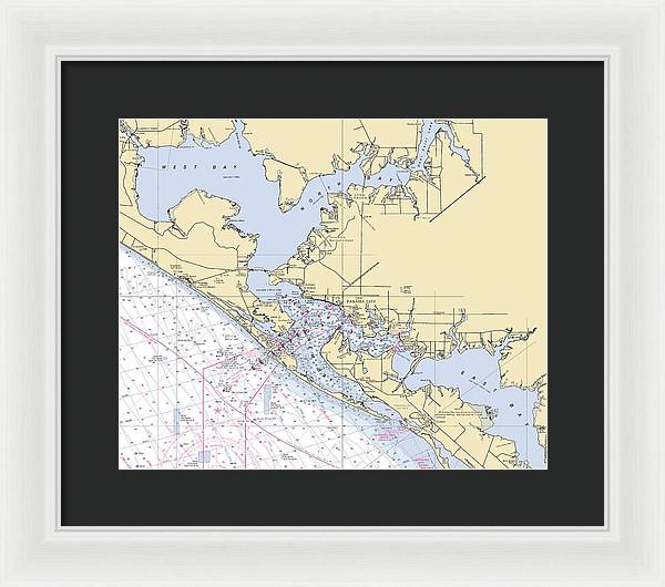 St-andrews-bay -florida Nautical Chart _v6 - Framed Print