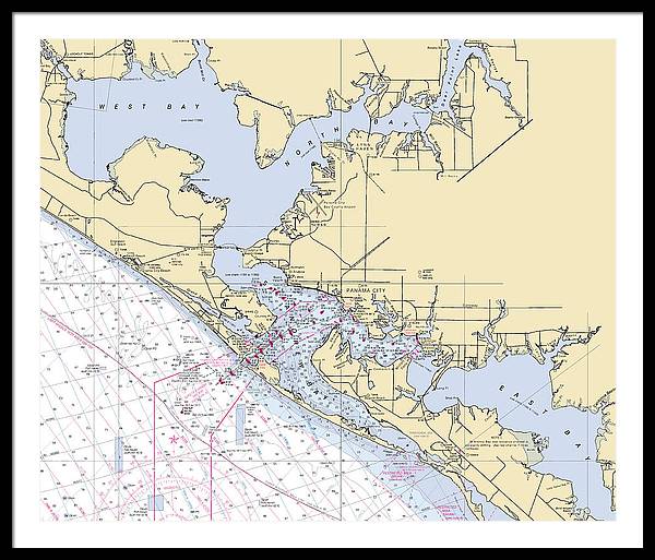 St-andrews-bay -florida Nautical Chart _v6 - Framed Print