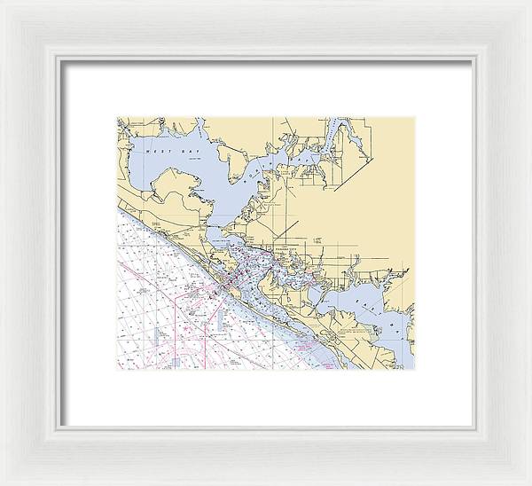 St-andrews-bay -florida Nautical Chart _v6 - Framed Print