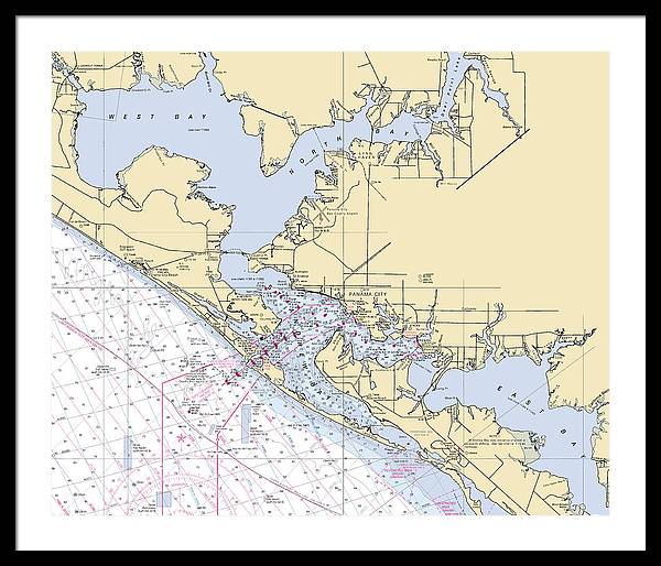 St-andrews-bay -florida Nautical Chart _v6 - Framed Print