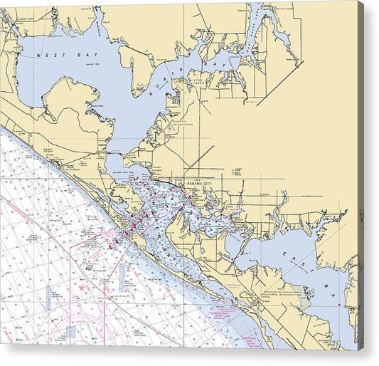 St-Andrews-Bay -Florida Nautical Chart _V6  Acrylic Print