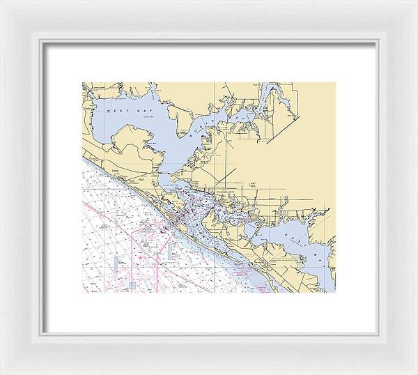 St-andrews-bay -florida Nautical Chart _v6 - Framed Print