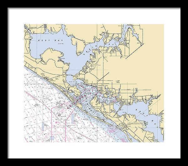 St-andrews-bay -florida Nautical Chart _v6 - Framed Print