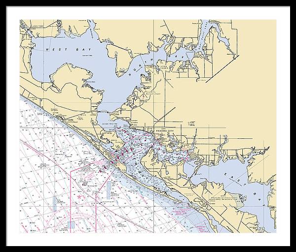 St-andrews-bay -florida Nautical Chart _v6 - Framed Print