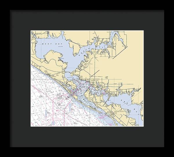 St-andrews-bay -florida Nautical Chart _v6 - Framed Print