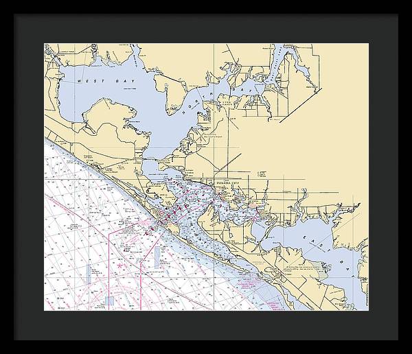 St-andrews-bay -florida Nautical Chart _v6 - Framed Print