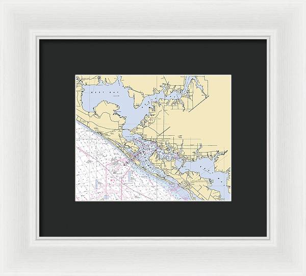 St-andrews-bay -florida Nautical Chart _v6 - Framed Print