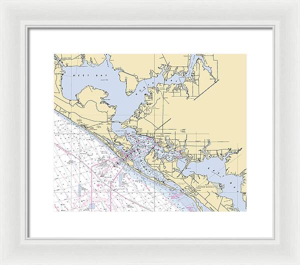 St-andrews-bay -florida Nautical Chart _v6 - Framed Print