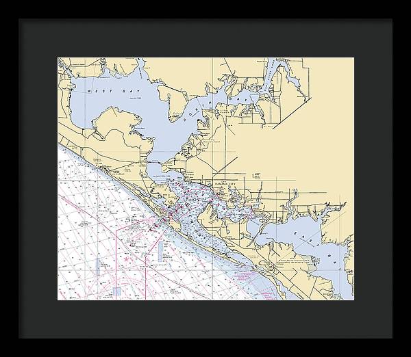 St-andrews-bay -florida Nautical Chart _v6 - Framed Print