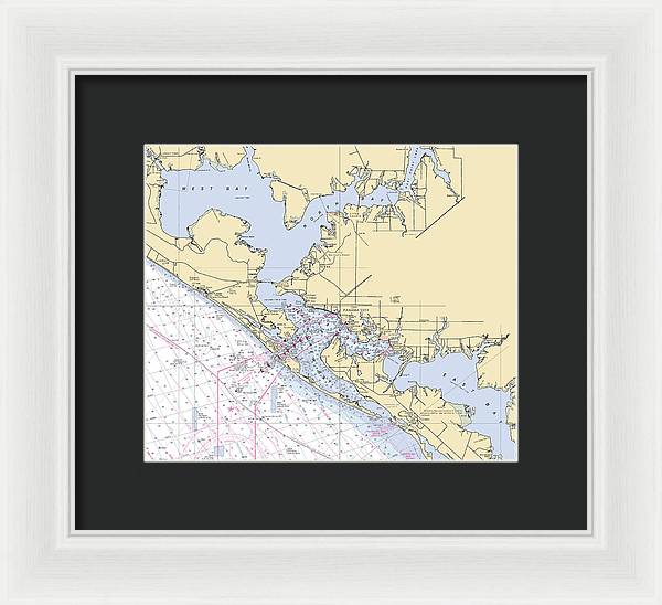 St-andrews-bay -florida Nautical Chart _v6 - Framed Print