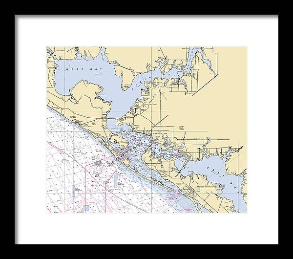 St-andrews-bay -florida Nautical Chart _v6 - Framed Print