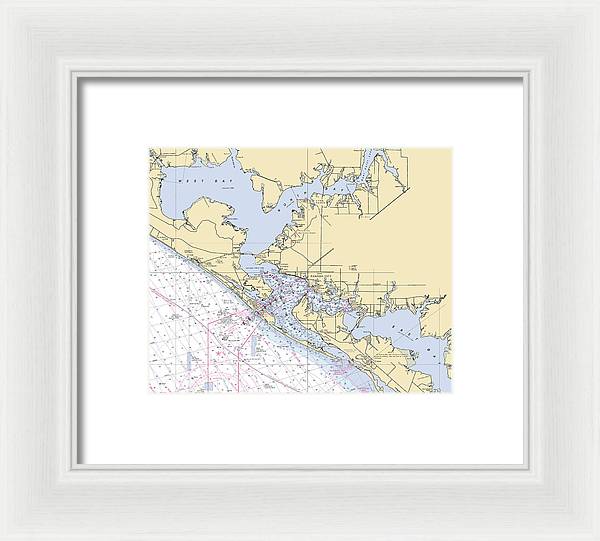 St-andrews-bay -florida Nautical Chart _v6 - Framed Print