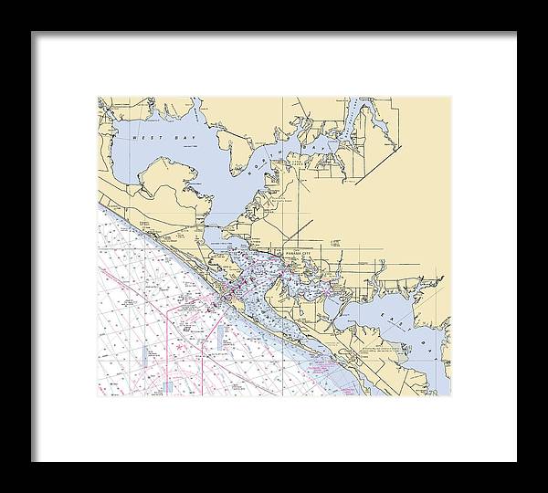 St-andrews-bay -florida Nautical Chart _v6 - Framed Print