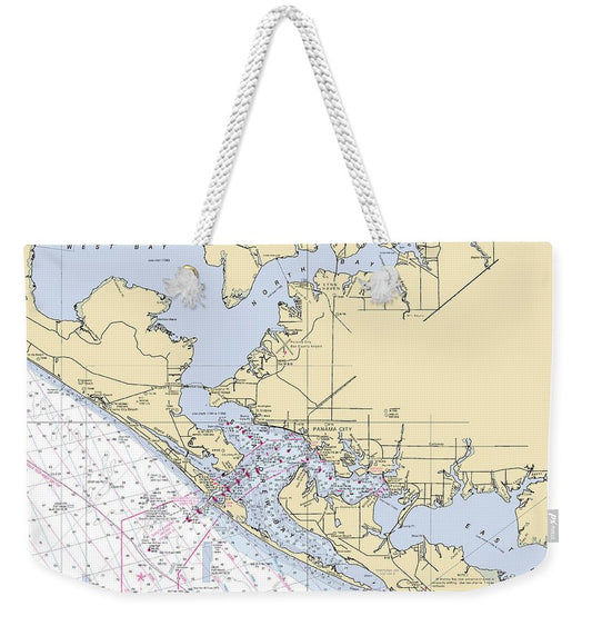 St-andrews-bay -florida Nautical Chart _v6 - Weekender Tote Bag