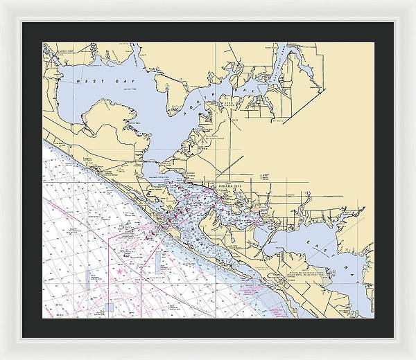 St-andrews-bay -florida Nautical Chart _v6 - Framed Print