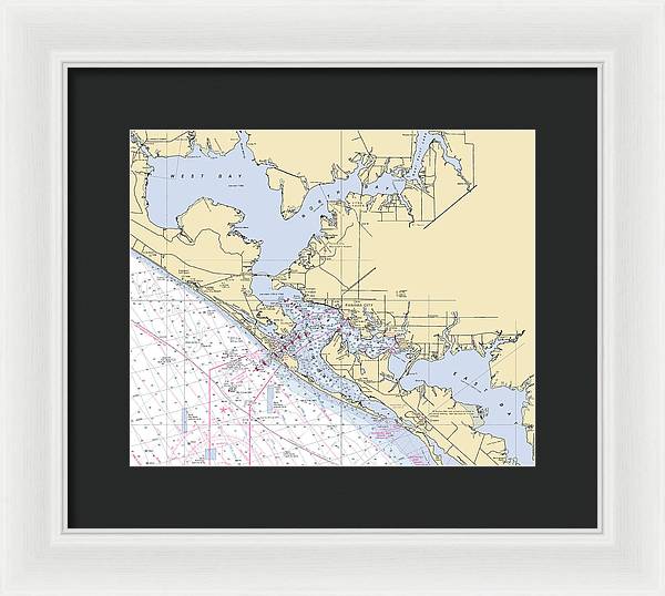 St-andrews-bay -florida Nautical Chart _v6 - Framed Print