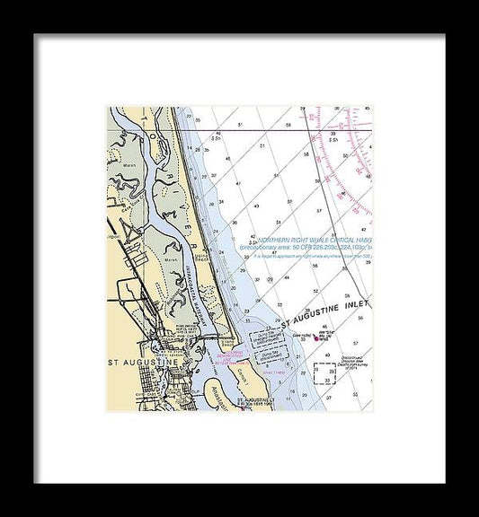 A beuatiful Framed Print of the St Augustine  -Florida Nautical Chart _V2 by SeaKoast