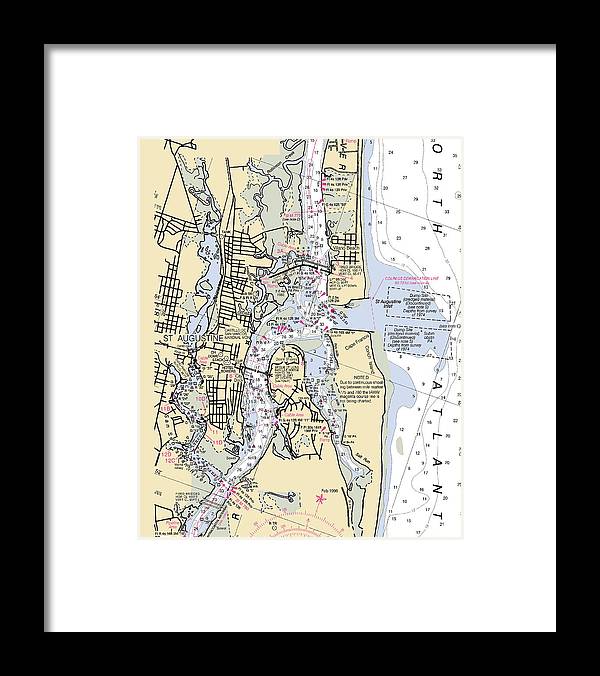 A beuatiful Framed Print of the St-Augustine -Florida Nautical Chart _V6 by SeaKoast