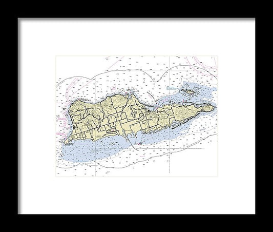 St Croix Virgin Islands Nautical Chart - Framed Print